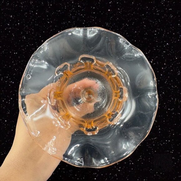 Stelvia Glass Company Compote Footed Bowl Peachy Pink Wayne Husted design Italy - Picture 10 of 16